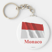 Bandera que agita de Mónaco con nombre Llaveros Personalizados