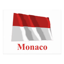 Bandera que agita de Mónaco con nombre Tarjetas Postales