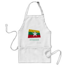 Bandera que agita de Myanmar con nombre Delantal