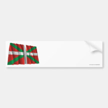 Bandera que agita de País Vasco (Euskadi) Pegatina De Parachoque