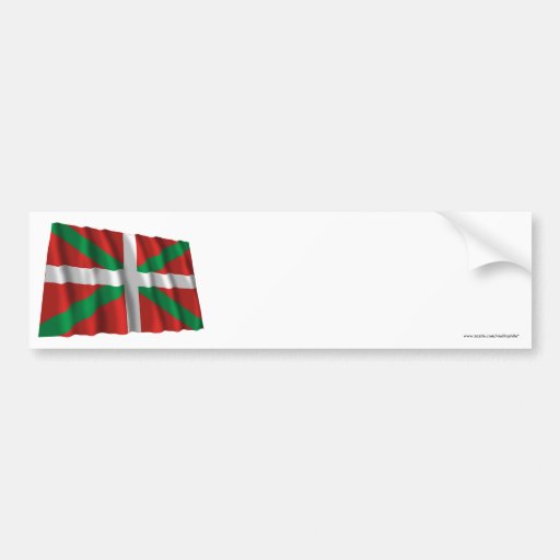 Bandera que agita de País Vasco (Euskadi) Pegatina De Parachoque