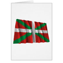 Bandera que agita de País Vasco (Euskadi) Tarjeta