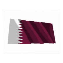 Bandera que agita de Qatar Postales