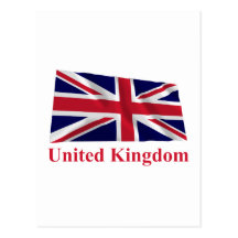 Bandera que agita de Reino Unido con nombre Postales