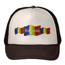 Bandera que agita de Rumania Gorros Bordados
