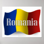 Bandera que agita de Rumania Impresiones