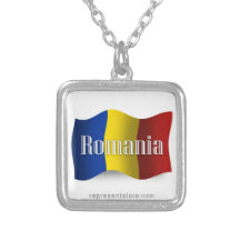 Bandera que agita de Rumania Joyerías