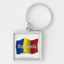 Bandera que agita de Rumania Llaveros Personalizados