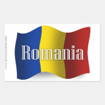 Bandera que agita de Rumania Rectangular Pegatinas