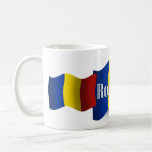 Bandera que agita de Rumania Taza