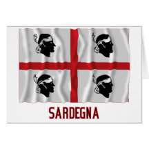 Bandera que agita de Sardegna con nombre Felicitaciones