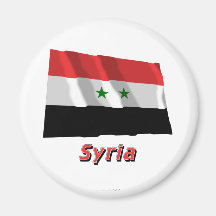 Bandera que agita de Siria con nombre Imán De Frigorifico