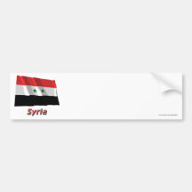 Bandera que agita de Siria con nombre Pegatina De Parachoque