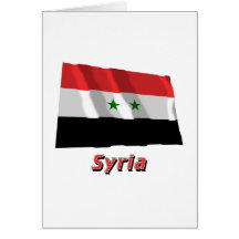 Bandera que agita de Siria con nombre Tarjeton