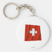 Bandera que agita de Suiza Llaveros
