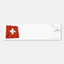 Bandera que agita de Suiza Pegatina De Parachoque
