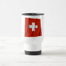 Bandera que agita de Suiza Taza