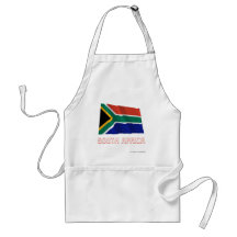 Bandera que agita de Suráfrica con nombre Delantal