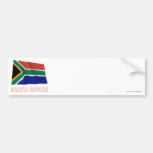 Bandera que agita de Suráfrica con nombre Pegatina De Parachoque