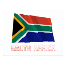 Bandera que agita de Suráfrica con nombre Postal