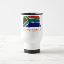 Bandera que agita de Suráfrica con nombre Taza