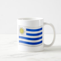Bandera que agita de Uruguay Tazas