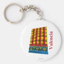 Bandera que agita de Valencia con nombre Llavero Personalizado