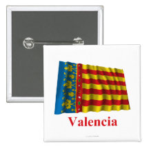 Bandera que agita de Valencia con nombre Pin