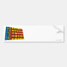 Bandera que agita de Valencia Etiqueta De Parachoque