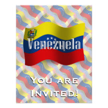 Bandera que agita de Venezuela Invitaciones Personales