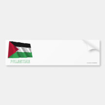 Bandera que agita del movimiento palestino con nom etiqueta de parachoque