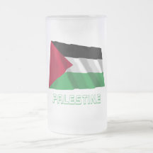 Bandera que agita del movimiento palestino con nom taza
