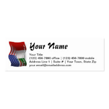 Bandera que agita Italiano-Americana Tarjetas De Negocios