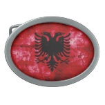 Bandera resistida de Albania Hebillas Cinturón Ovales
