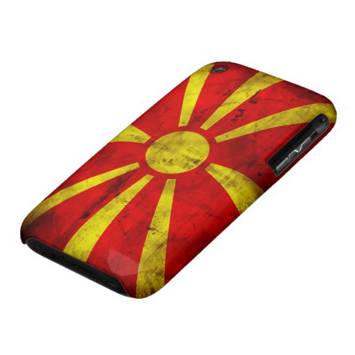 Bandera resistida de Macedonia Case-Mate iPhone 3 Protectores