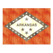 Bandera retra de Arkansas del vintage Tarjetas Postales