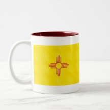 Bandera retra de New México del vintage Tazas