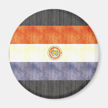 Bandera retra de Paraguay del vintage Imán De Frigorífico