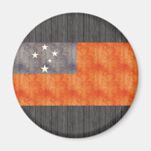 Bandera retra de Samoa del vintage Imanes De Nevera