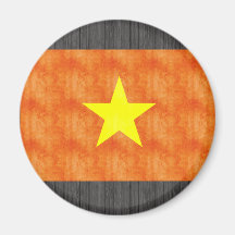 Bandera retra de Vietnam del vintage Imán De Frigorifico