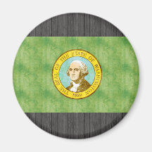 Bandera retra de Washington del vintage Imán De Nevera