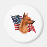 Bandera (roja) del Pinscher miniatura Imanes De Nevera