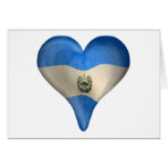 Bandera salvadoreña en un corazón tarjetas