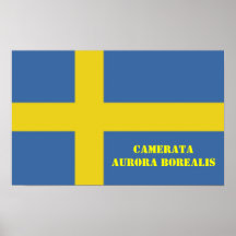 Bandera sueca, aurora Borealis de Camerata Poster