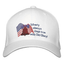 Bandera W de la libertad Gorras De Béisbol Bordadas