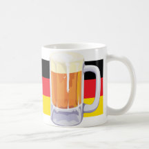 Bandera y cerveza alemanas taza de café