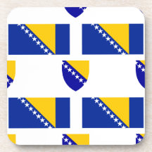 Bandera y escudo de Bosnia y Hercegovina Posavasos De Bebidas