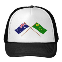 Banderas cruzadas de Australia y de las islas de C Gorro
