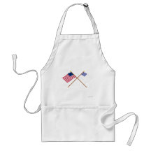 Banderas cruzadas de Betsy Ross y de Forster Delantales