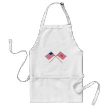 Banderas cruzadas de Betsy Ross y del caballo de S Delantal